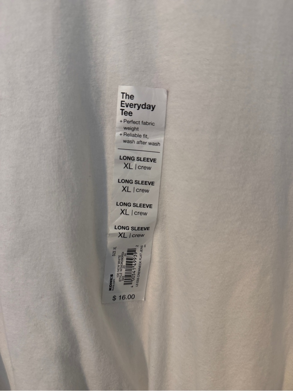 Sonoma White Long-Sleeve Crewneck Tee - Picture 3 of 5